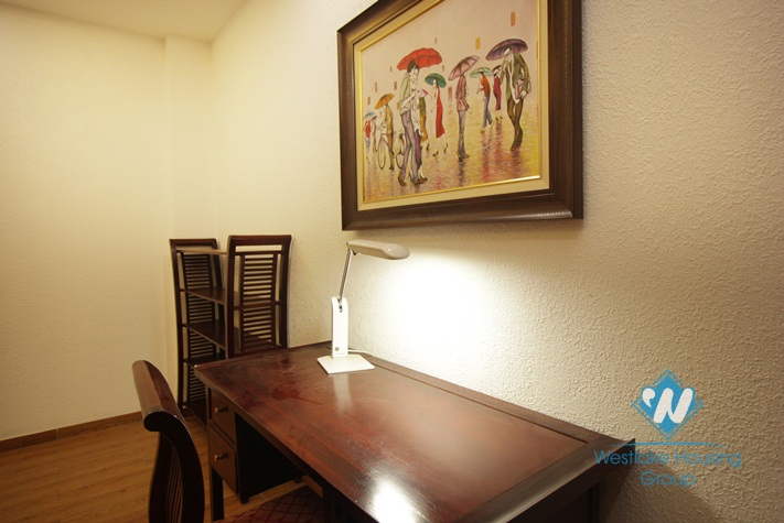 Spacious French style apartment with balcony for rent in Truc Bach, Ba Dinh